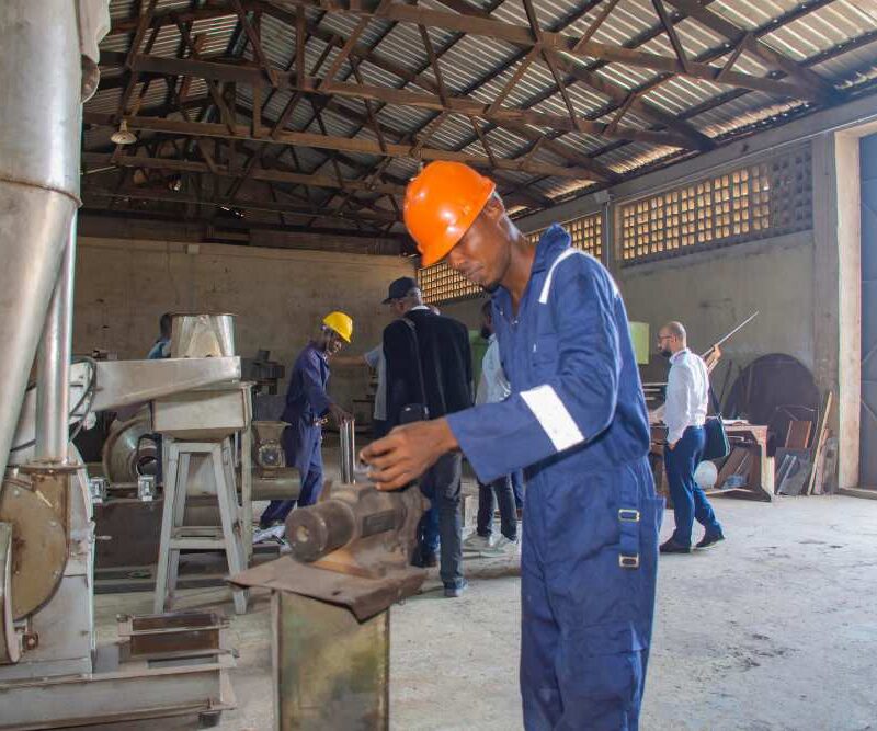 AN im,age showing Engineers of Niji at work in the factory.